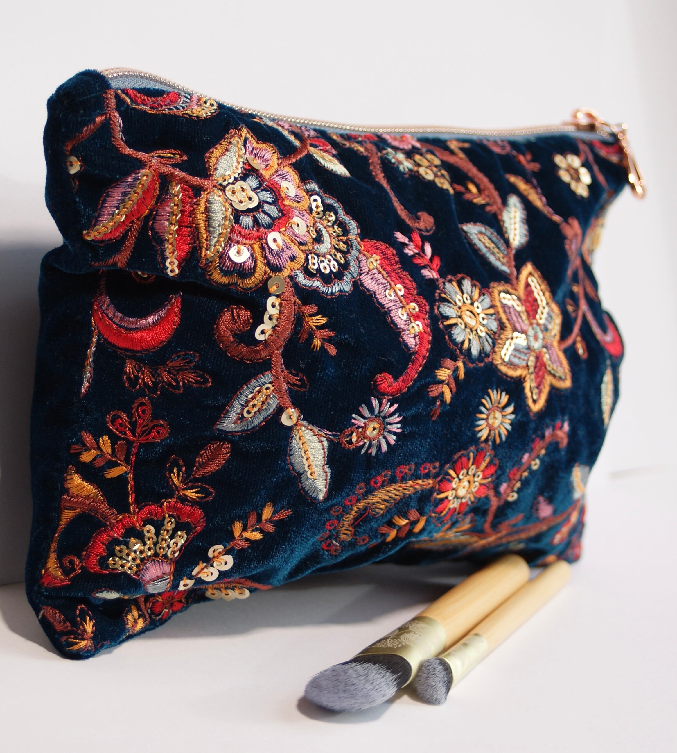 Makeup Bag Velvet Peacock