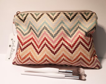 Tapestry fabric makeup bag, cosmetic pouch, storage pouch