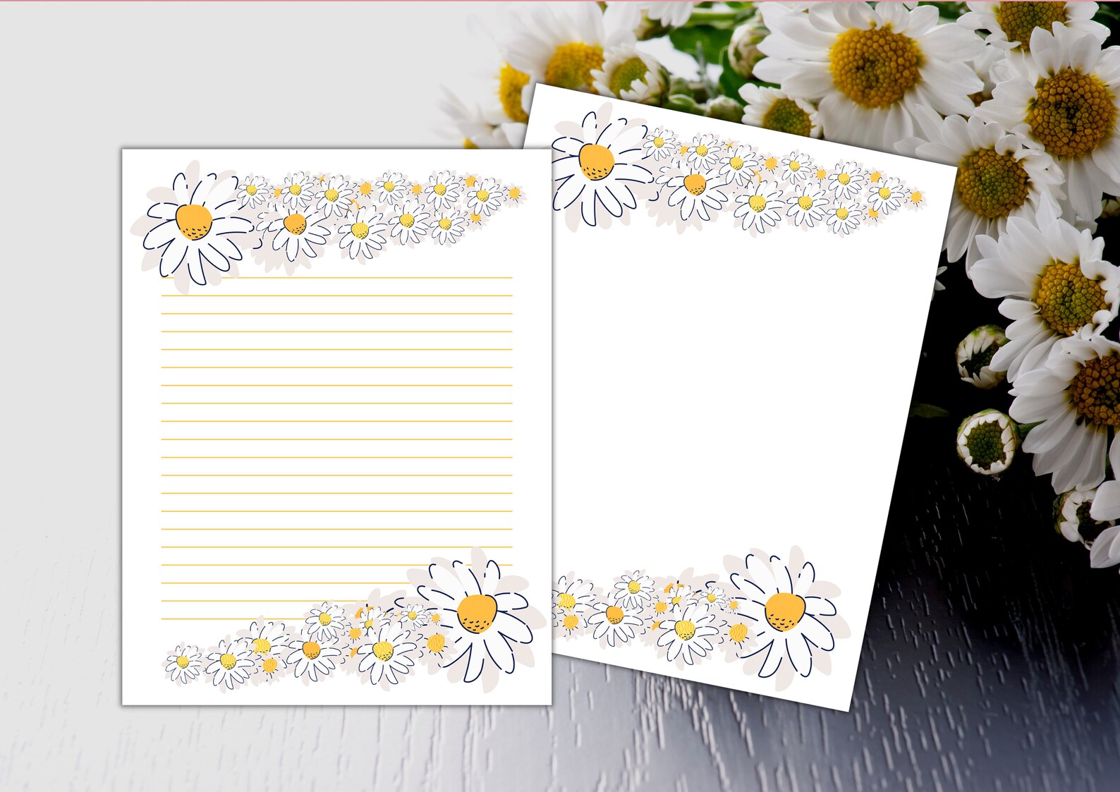 Flower Letter Paper Printable Set of 2 Botanical Planners and | Etsy