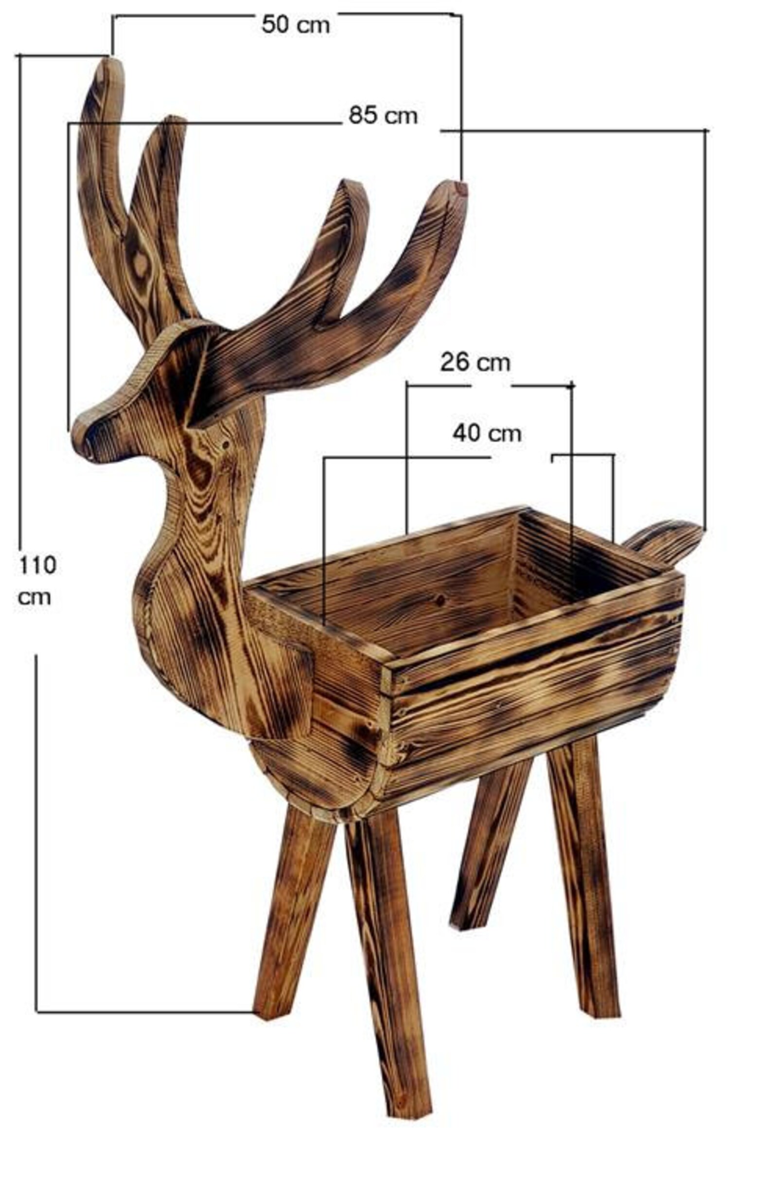 Flower Pot Wood Deer Planter Planter Made of Wood Flower Etsy UK