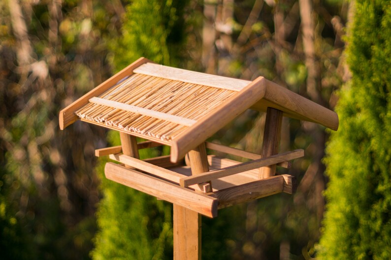 Vogelhaus Mit Ständer 135cm Futterhaus Vogelvilla Futterstation Vogel Haus Holz