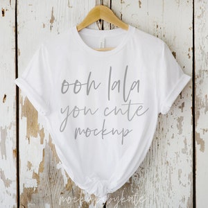 Bella Canvas 3001 Mockup | Bella Canvas White T Shirt Mockup | Styled White Shirt Mockup | Hanging Mockup | 3001 White | Digital File