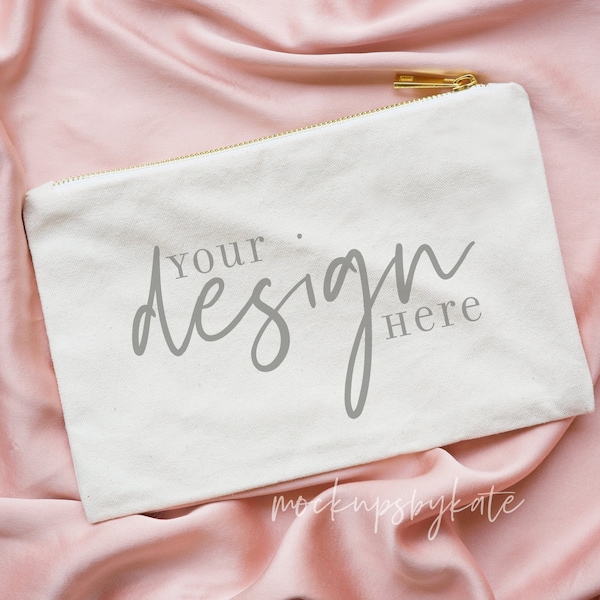 Natural canvas bag mockup, styled makeup bag photo, pretty cosmetic bag mock up, bridesmaid gift mockup, styled product photo, jpg photo