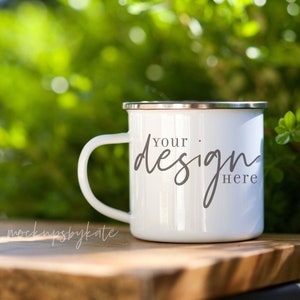 White Camp Mug Mockup | Camping Mug Mockup | Camp Mug Outdoors Mockup | 10 oz Mug Mockup | Mug Digital File | Instant Download