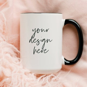 15 oz Mug Mockup | Black & White Mug Mockup | Styled Mug Mockup | Styled Stock Photo | Mug Digital File | Mug JPG | Instant Download
