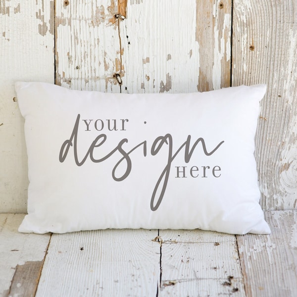 lumbar pillow mockup, rustic pillow mockup, simple pillow mock up, farmhouse styled product photo, white pillow jpg, pillow digital file