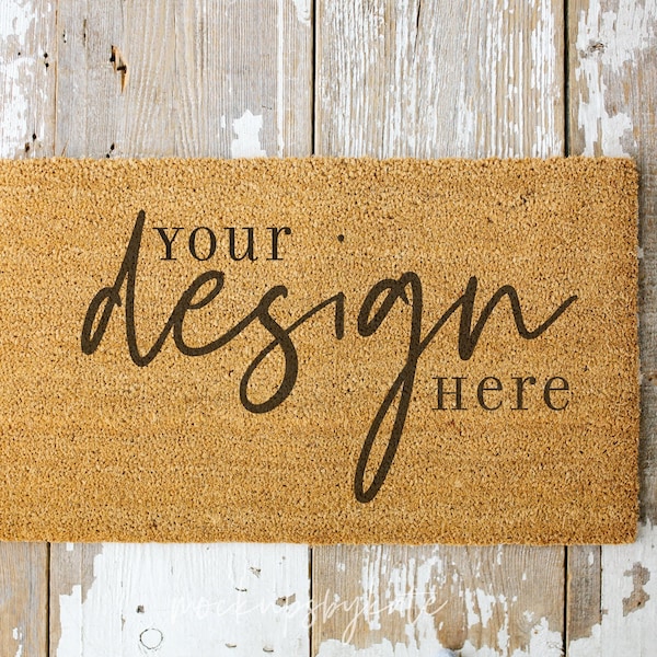 Rustic doormat mockup, farmhouse doormat stock photo, blank doormat digital file, simple doormat photo, doormat jpg