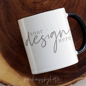 11 oz Mug Mockup | Black Handle Mug Mockup | White & Black Mug Mockup | 11 oz Cup Mockup | Styled Mug Mockup | Mug Digital File | Mug JPG