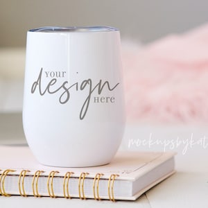 White Wine Tumbler Mockup | Stylish Tumbler Mockup Photo | Blank Tumbler Mockup | Styled Stock Photo | Digital Download JPG