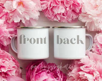 maqueta de tazas de campamento, maqueta de dos tazas, maqueta de taza bonita, maqueta de tazas de campamento con estilo, fotografía de productos, maqueta de boda