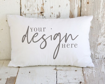 lumbar pillow mockup, rustic pillow mockup, simple pillow mock up, farmhouse styled product photo, white pillow jpg, pillow digital file