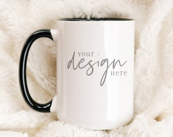 15 oz mug mockup, black handle mug mockup, mug mockup, styled mug mockup, cozy mug mockup, mug stock photo, blank mug, instant download