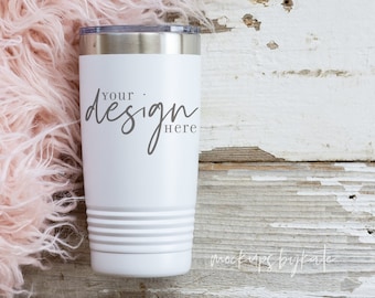 Rustic White 20 oz Tumbler Mockup: Polar Camel JPG (Digital File)