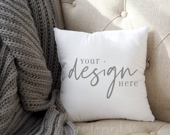 maqueta de almohada cuadrada, maqueta de almohada blanca, 12 x 12 maqueta de almohada, maqueta de almohada estilizada, foto de funda de almohada, descarga instantánea