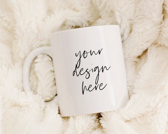 Coffee Mug Mockup, 11 oz Mug Stock Photo, Cozy Mug Mockup, Mug Digital JPG