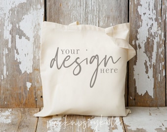 Mother's Day Tote Mockup | Natural Canvas Tote Mockup | Simple Tote Mockup | Rustic Tote Mockup | Spring Tote Mockup | Instant Download