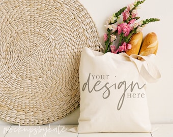 Mother's Day Tote Mockup | Natural Canvas Tote Mockup | Styled Tote Bag Mockup | Natural Tote Digital File | Instant Download