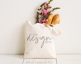 Tote Mockup per la festa della mamma / Mockup di borsa tote in tela naturale / Mockup tote in stile / modello borsa tote / foto stock tote / download istantaneo