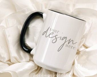 15 oz Mug Mockup | White and Black Mug Mockup | 15 oz Cup Photo | Styled Mug Photo | Mug Stock Photo | Styled Cup Photo | Instant Download