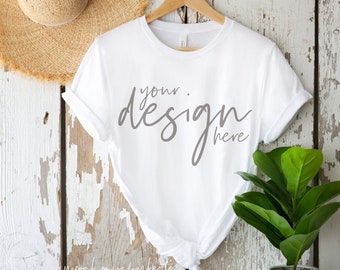 Bella Canvas 3001 Mockup | White T Shirt Mockup | Hanging Mockup | Tied T Shirt Mockup | 3001 White | Styled T Shirt Mockup | Digital Photo