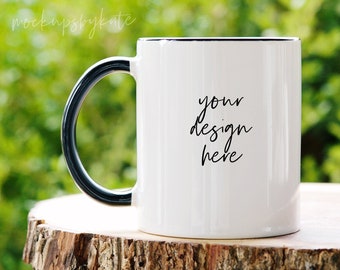 11 oz mug mockup, white mug mockup, black handle mug mockup, styled mug mockup, mug stock photo, blank mug mockup, instant download