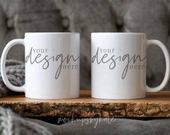 Valentine's Mug Mockup | His Hers Mug Mockup | Two Mugs Mockup | Styled Mug Mockup | Cozy Mug Mockup | Instant Download | Mug JPG