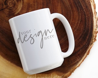 15 oz de maqueta de taza blanca / maqueta de copa / maqueta de taza con estilo / foto de archivo de taza / plantilla de taza / archivo digital de taza / descarga instantánea / taza JPG