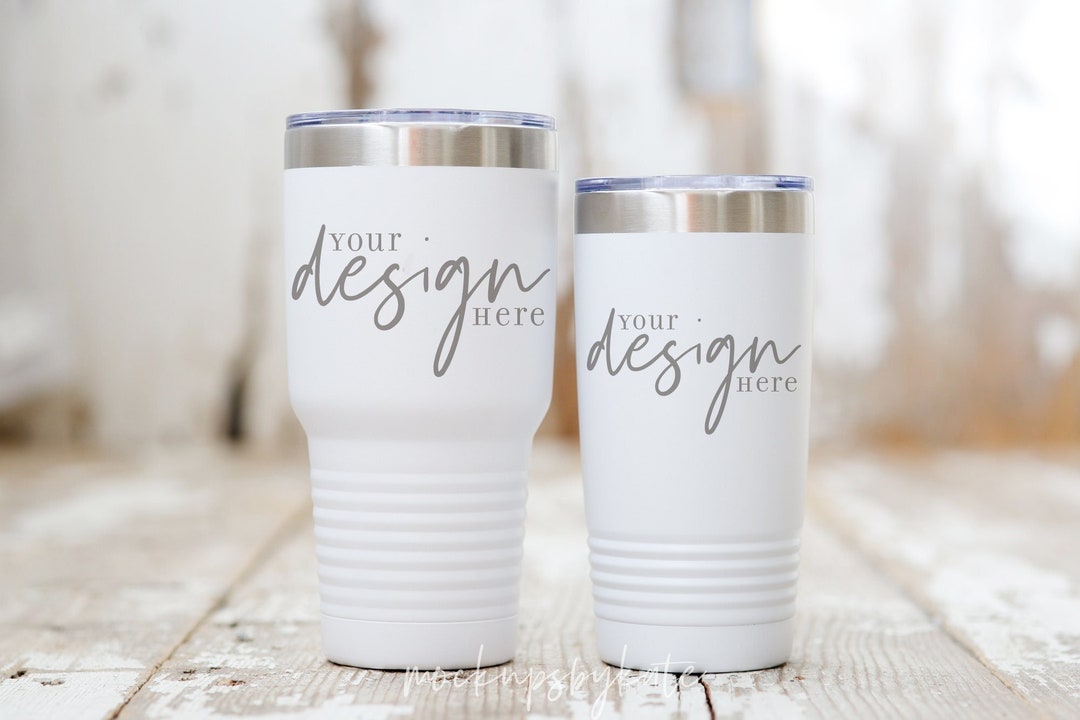 White 30oz and 20oz Tumbler Mockup Rustic Tumbler Mockup Tumbler Size