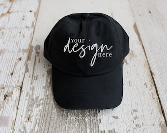 Baseball hat mockup, cap mockup, black cap mock up,  rustic styled stock photo, digital jpg