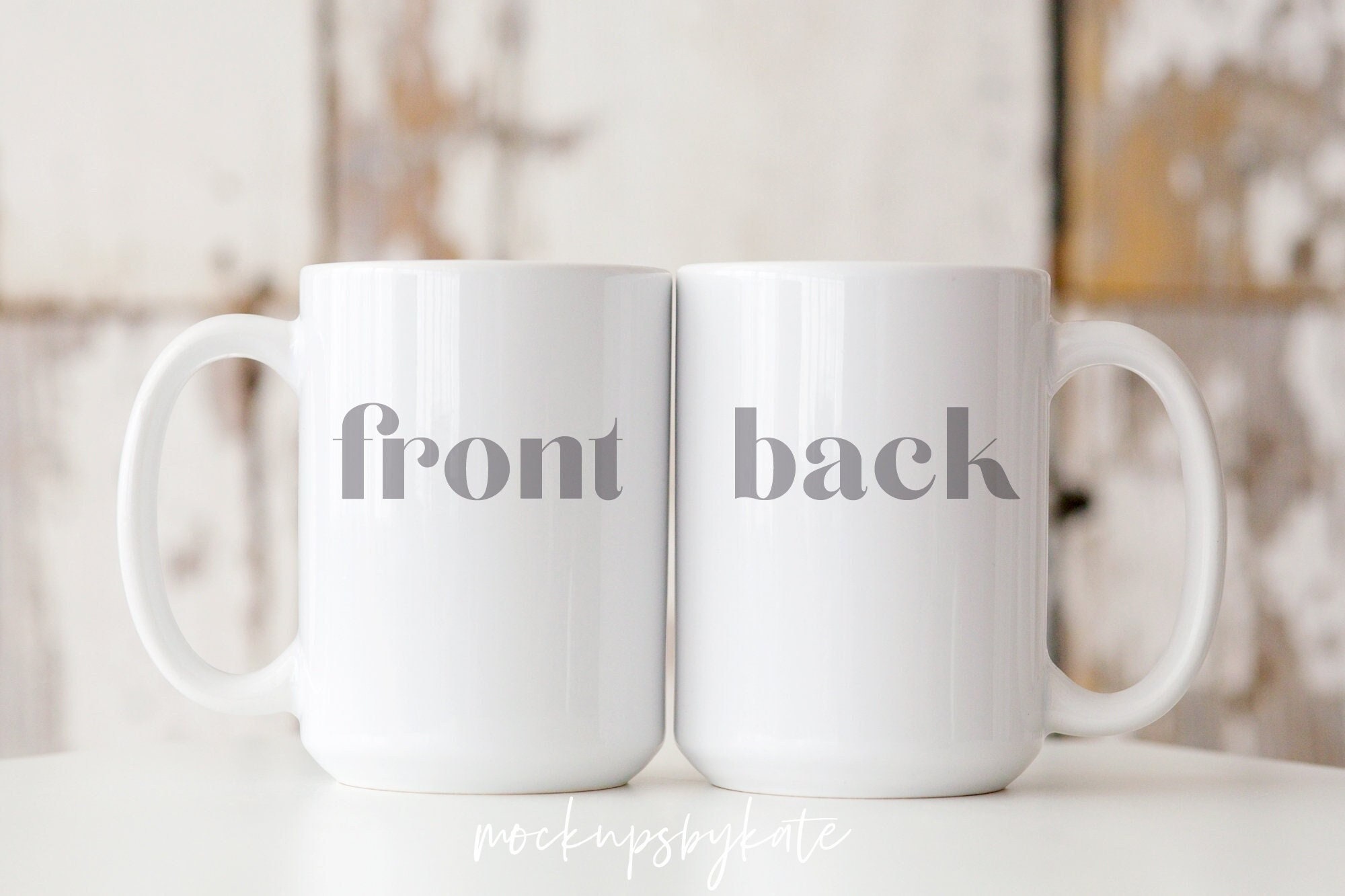 15 oz Mug Mockup, Coffee Mug Mockup, Two Mugs Mockup, Rustic Mug Photo, Cup Mockup, Front Back Mockup, Mug Stock Photo, Mug JPG