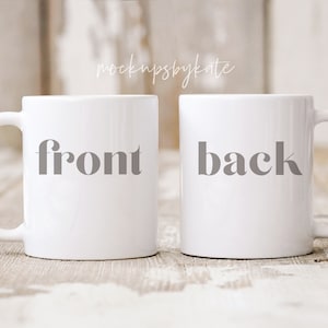 11 oz Mug Mockup | Two Mugs Mockup | White Mug Mockup | Both Sides Mug Mockup | Front & Back Mug Mockup | Mug Digital File | Mug JPG