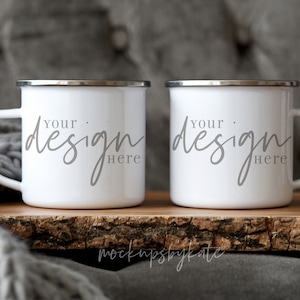 Mother&#39;s Day Camp Mug Mockup | Two Camp Mugs Mockup | Styled Camping Mug Mockup | Camp Mug Stock Photo | Camp Mug Digital File | Mug JPG