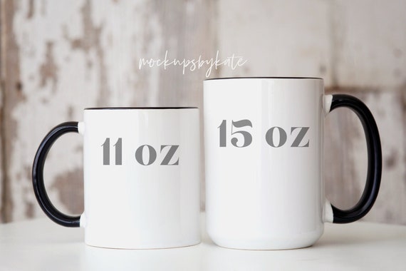 11 Oz and 15 Oz Mug Mockup Two Mugs Mockup Mug Size | Etsy