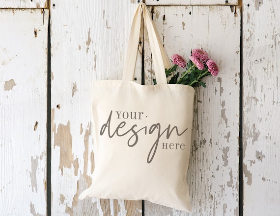 Pretty Mother's Day Tote Mockup | Natural Canvas Tote Stock Photo | Rustic Bag Mockup | Styled Tote Mock Up | Tote Bag Digital | JPG