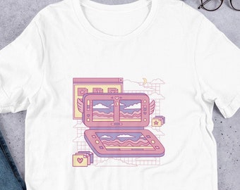 Kawaii Video Game Vaporwave Unisex T-Shirt, rosa kawaii Vaporwave T-Shirt, süßes Vaporwave T-Shirt, kawaii Gamer T-Shirt