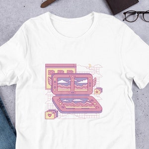 Kawaii video game vaporwave Unisex t-shirt, pink kawaii vaporwave t-shirt, cute vaporwave t-shirt, kawaii gamer t-shirt