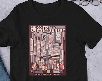 T-shirt Unisex à manches courtes de rue japonais, chemise esthétique, street wear japonais, t-shirt japonais, t-shirt Anime