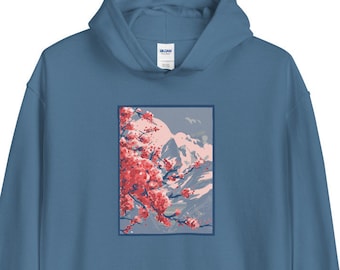 Körsbärsblom unisexluvtröja, animeluvtröja, kawaiikläder, estetisk luvtröja, körsbärsblom, sakuraluvtröja, japanluvtröja, animeluvtröja,
