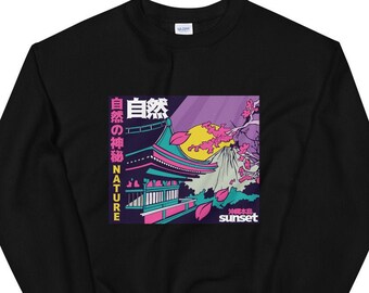 Japanese traditional street Unisex Sweatshirt, aesthetic sweatshirt, Japanese sweatshirt, Japanese retro shirt, anime sweatshirt