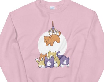 Schattige kat klauw machine Unisex Sweatshirt, schattige kat sweatshirt, kawaii kat sweatshirt, esthetisch sweatshirt