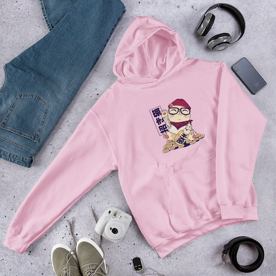 Maneki Neko Unisex Hoodie Cool Cat Hoodie Japanese Cat Hoodie