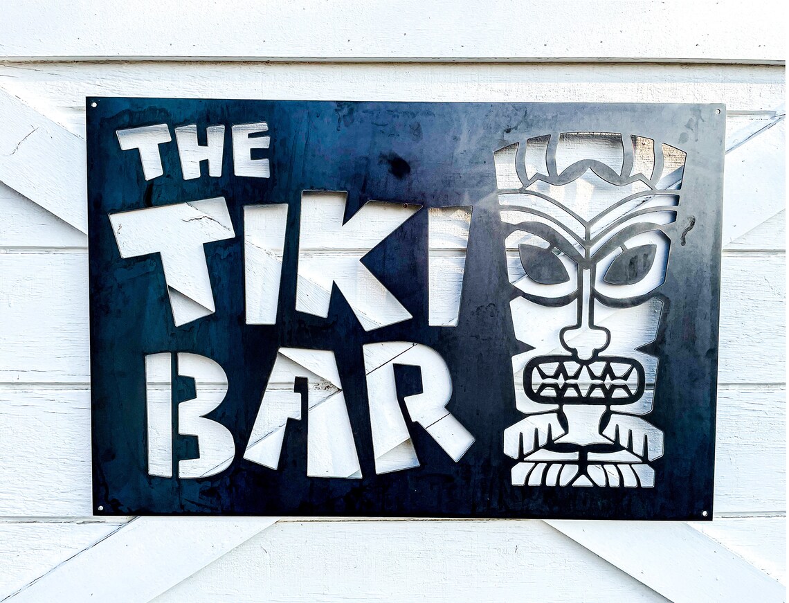 Metal Tiki Bar Sign Tiki Bar Art | Etsy