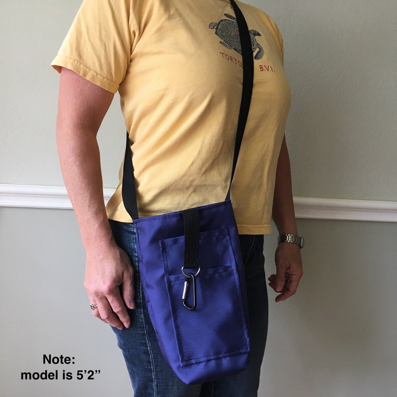 Water bottle tote with 2 external pockets crossbody strap Etsy