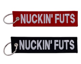 Nuckin' Futs - Keychain Jet Tag for Motorcycles, Scooters, Bike, Cars, Backpacks, Gifts, & More