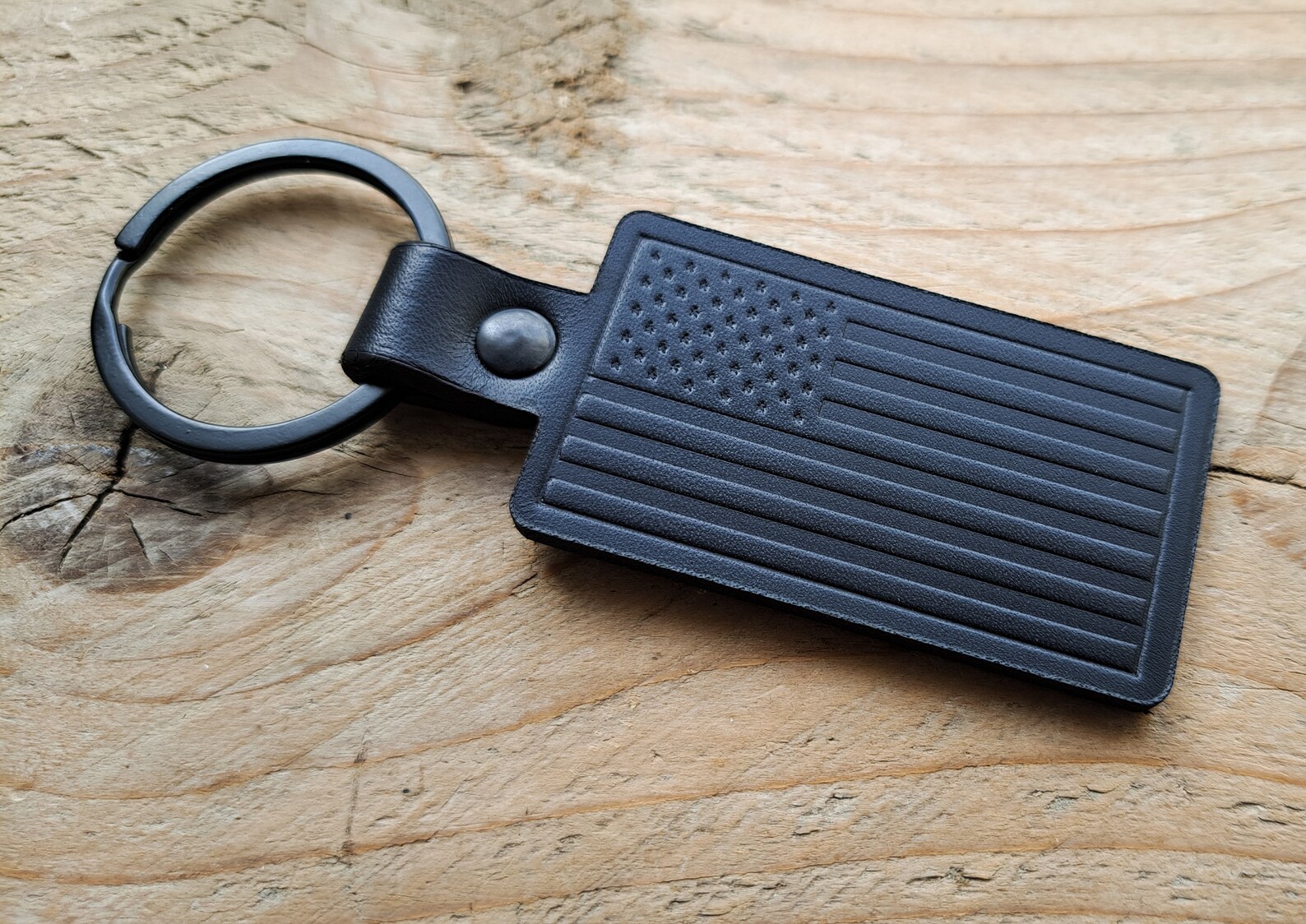 USA America Flag Handmade Italian Leather Keychain Keyring - Etsy