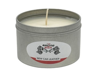 New Car Scented Candle | The Racing Wick | 8oz Tin Can