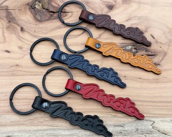 Miata Leather Keychain Keyring