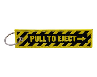 Pull To Eject - Keychain Jet Tag for Motorcycles, Scooters, Bike, Cars, Backpacks, Gifts, & More