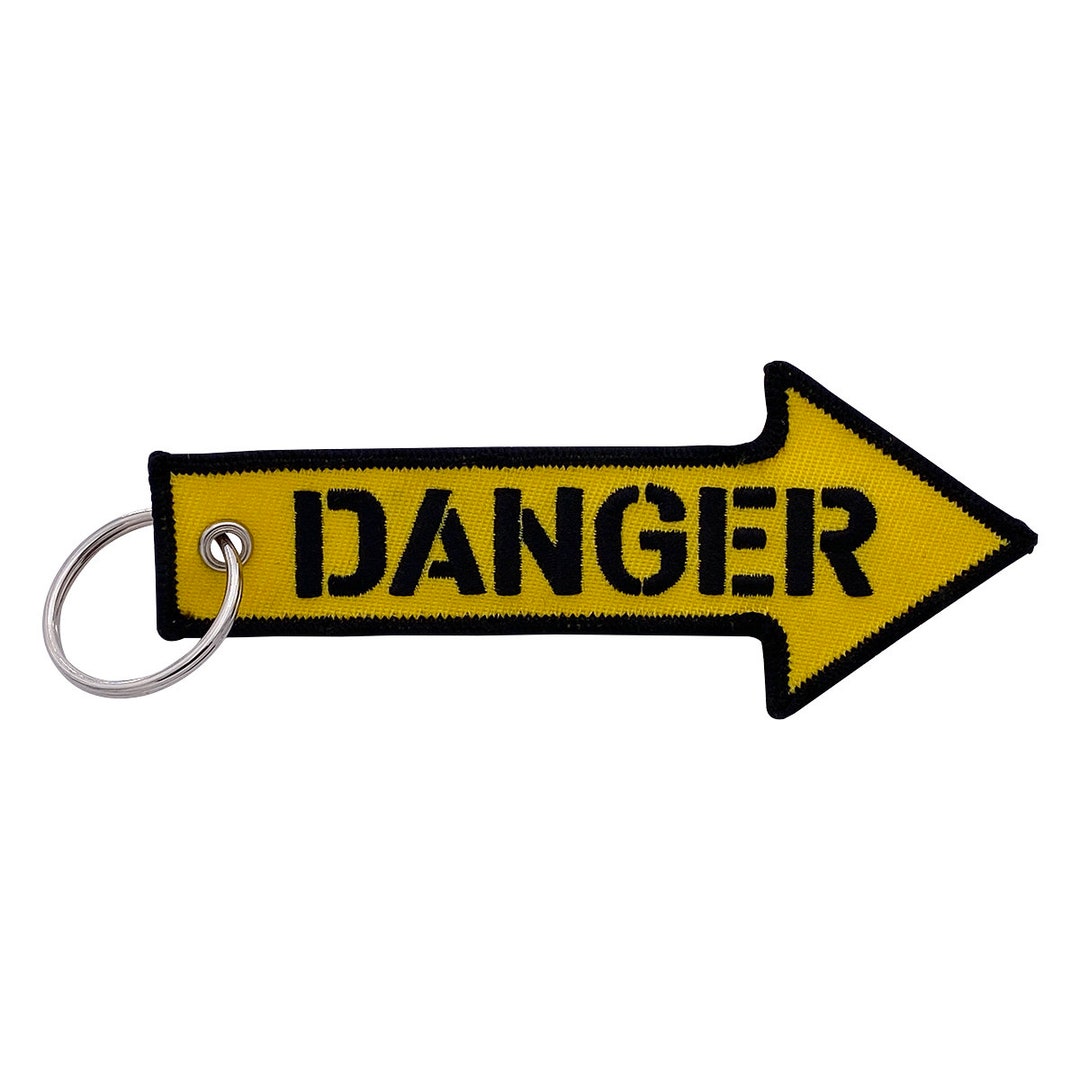 Danger Arrow - Keychain Jet Tag for Motorcycles, Scooters, Bike