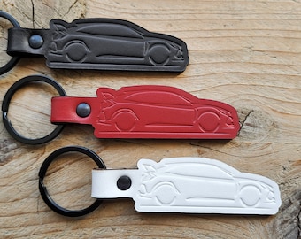 Silhouette Leather Keychain for Civic FK8 Type-R Key Fob